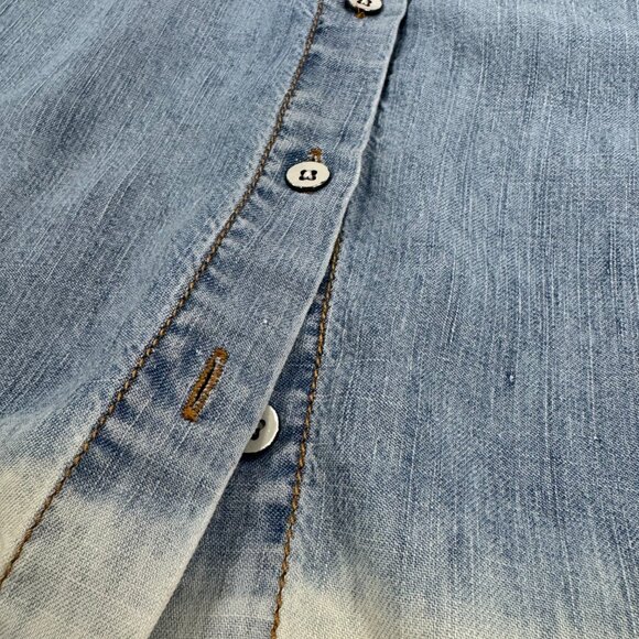 7 For All Mankind Ombré Denim Button-Up Shirt - Picture 3 of 9